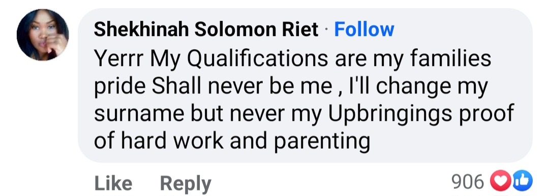 Man hails his highly-educated wife after she decided to change the name on her certificates to his family name