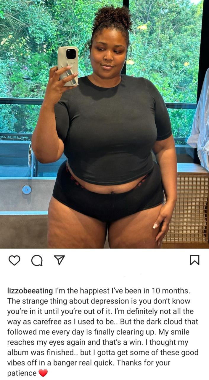 Lizzo speaks about coming out of a 10-month long battle with depression