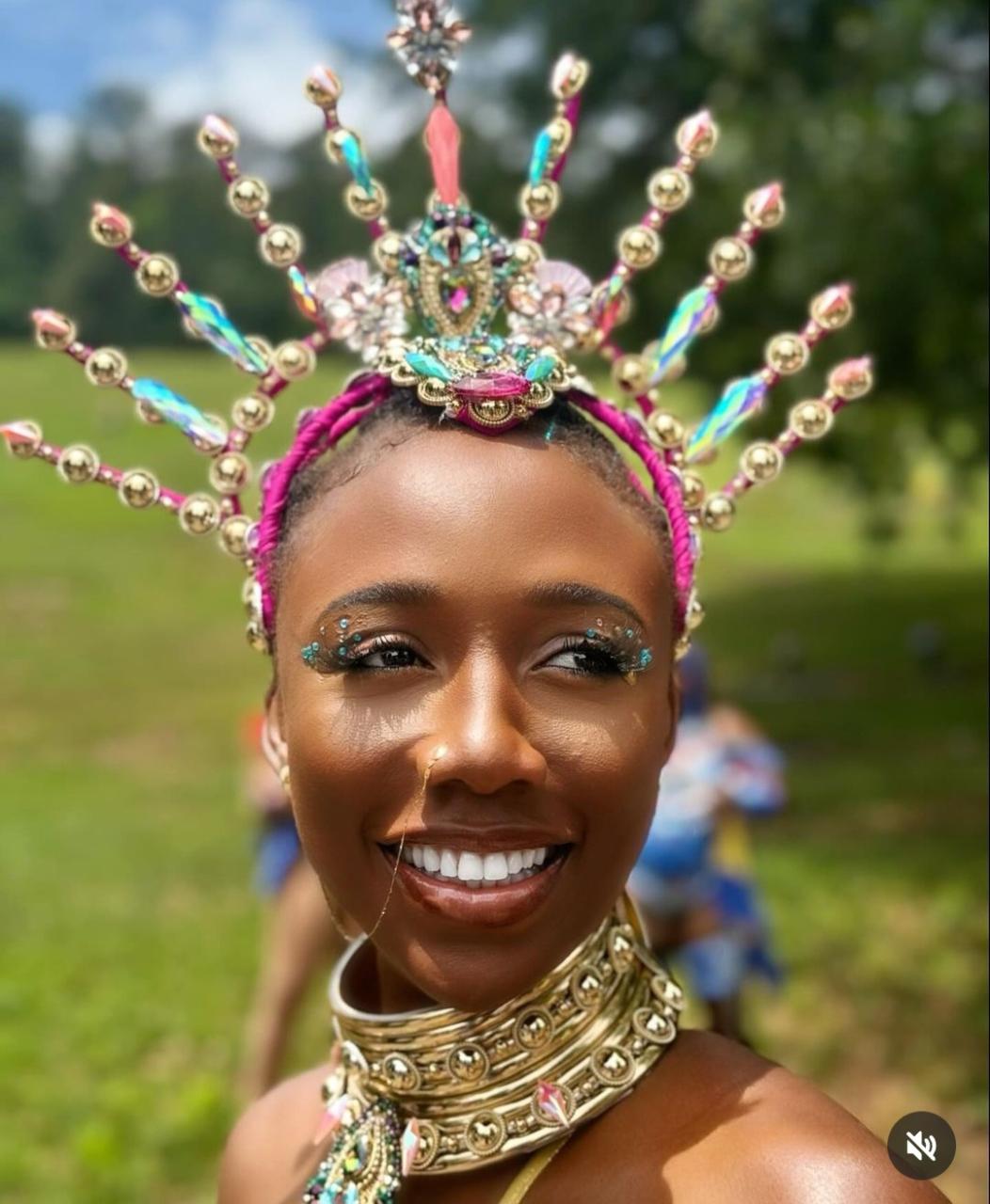 "Coconut head" Korra Obidi writes as she shares photos of herself in skimpy carnival costume