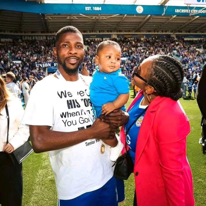 Wilfred�Ndidi�and Kelechi�Iheanacho�celebrate Leicester�City