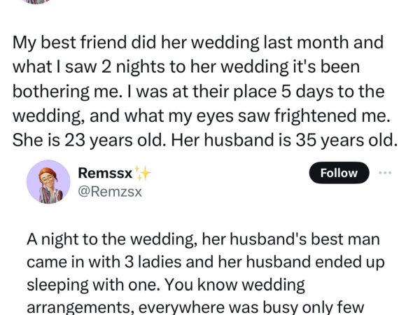Woman reveals what she experienced before and after her friend’s wedding that makes her concerned for the marriage