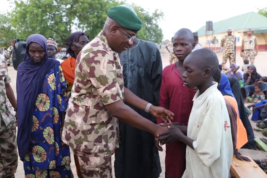Sambisa forest operations: Nigerian Army hands over 350 rescued persons to Borno Government
