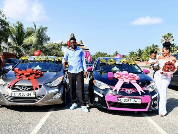 Polygamous Ghanaian man surprises his 2 wives with cars