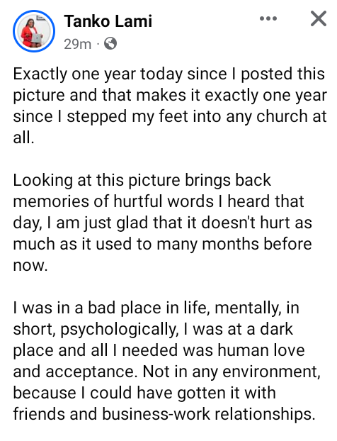 I have never felt so much rejection in my life.  - Nigerian lady narrates how she was slut-shamed in church for wearing an 