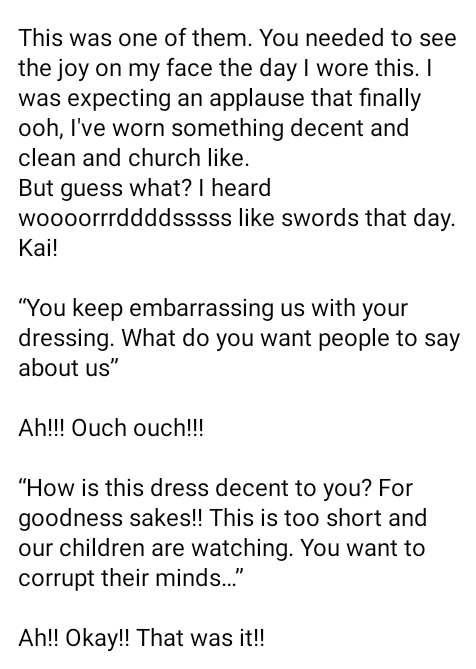I have never felt so much rejection in my life.  - Nigerian lady narrates how she was slut-shamed in church for wearing an 