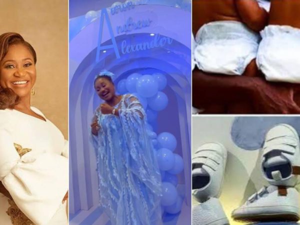 It was not April Fool – thrill as Ali Baba and wife dedicate their triplets in church [VIDEO]