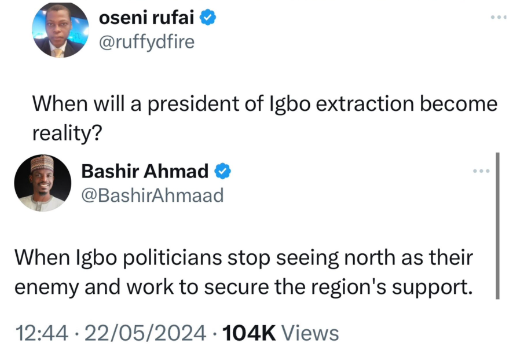 Former Presidential aide, Bashir Ahmad, speaks on when an Igbo president can become a reality
