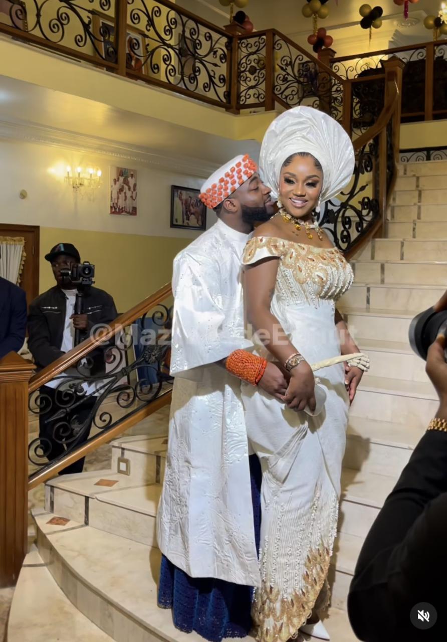 Chioma and Davido step out in their second wedding outfit (video)