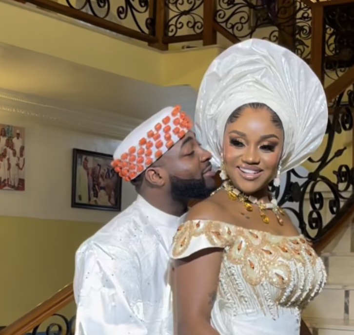 Chioma and Davido step out in their second wedding outfit (video)