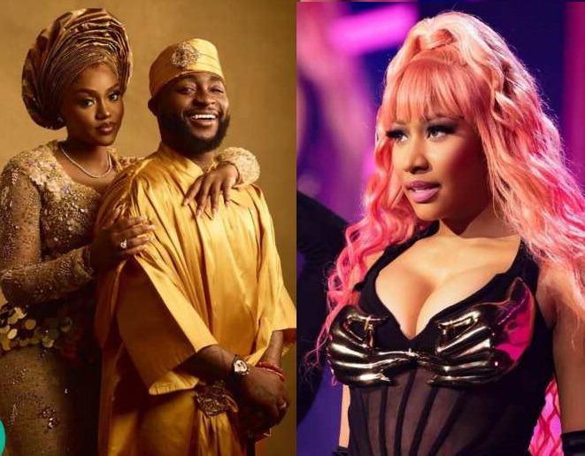 US rapper, Nicki Minaj congratulates Davido on his marriage to Chioma while performing on stage at her show in Portugal (video)