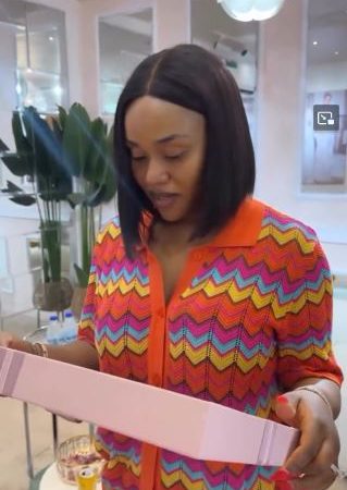 Chioma Emotional As She Sees Her Wedding Dress For The First Time (Video)