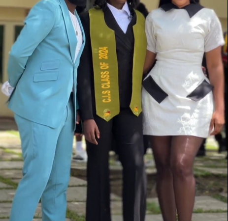 Comedian AY and estranged wife Mabel Makun pictured at daughter’s graduation ceremony