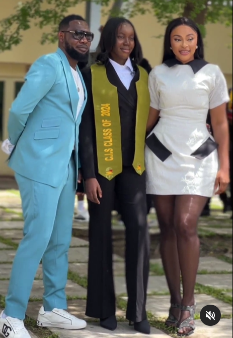 Comedian AY and estranged wife Mabel Makun pictured at daughter’s graduation ceremony