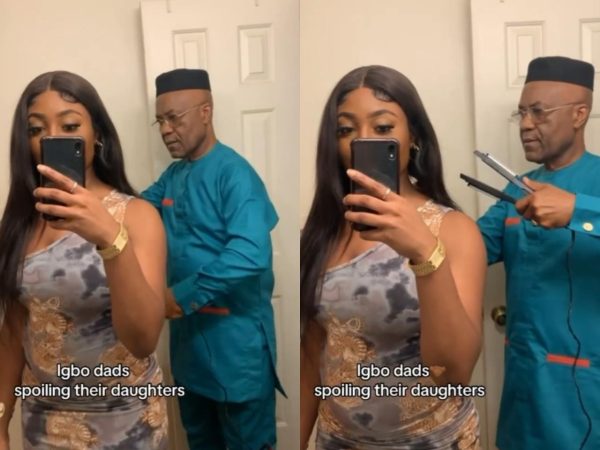 Adorable video of a dad straightening his daughter’s weave with a flat iron (video)