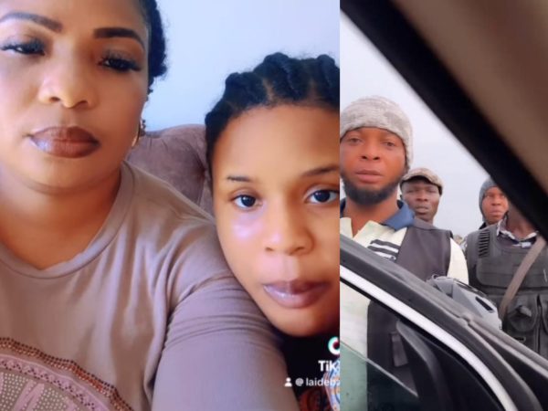 Actress Laide Bakare rages as men in police uniform “drag her down” from her vehicle and “drive off with her minor daughter” (videos)