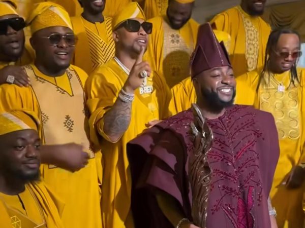Chivido 2024: Stylish video of Davido posing with his groomsmen ahead of his wedding to Chioma
