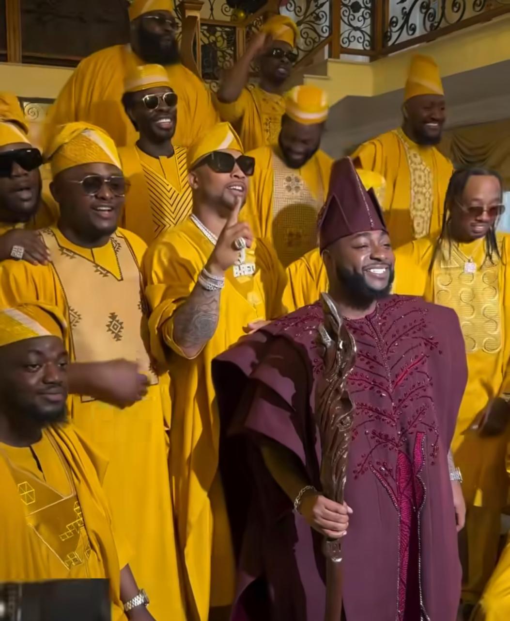 Chivido 2024: Stylish video of Davido posing with his groomsmen ahead of his wedding to Chioma