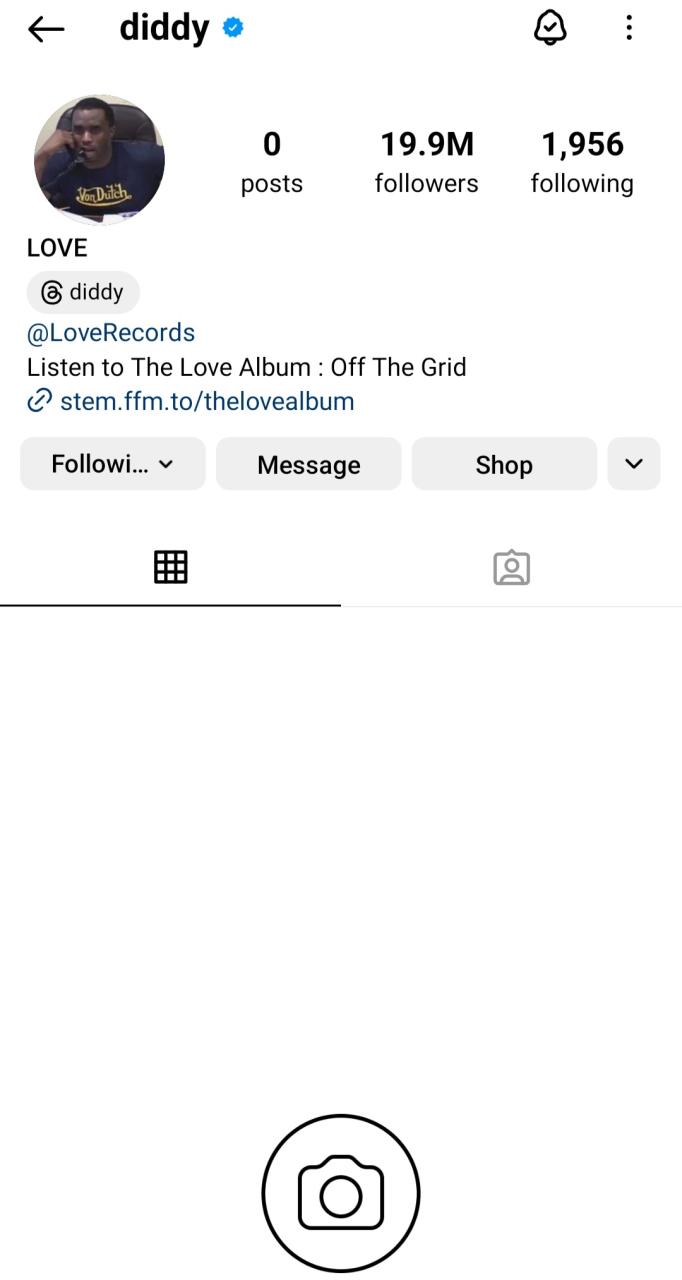 Diddy deletes all his photos and posts from Instagram amid accusations and lawsuits