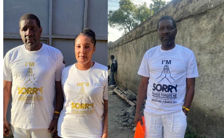 Lawmaker and his wife wear ‘I’m sorry’ t-shirts to beg Kenyans after voting for controversial finance bill that led to violent protest