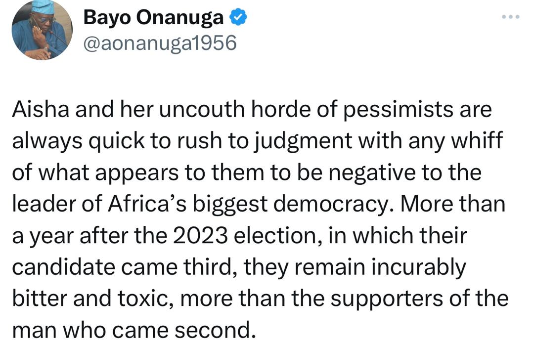 Presidential aides tackle Aisha Yesufu over her comments about President Tinubu allegedly being snubbed by SA President, Cyril Ramaphosa