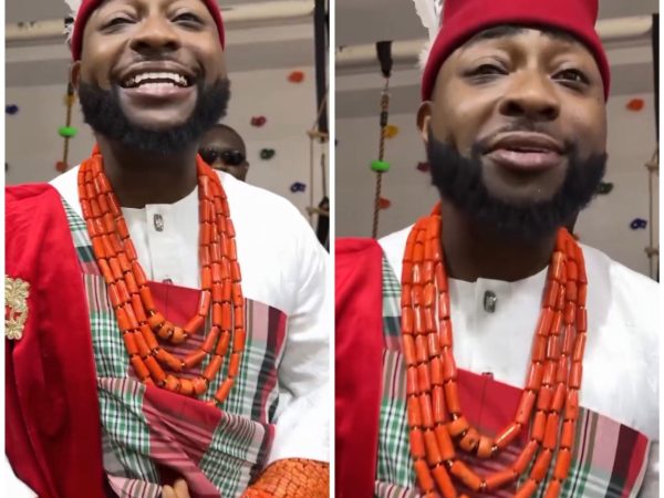 Davido adorns Igbo attire as he heads to venue of his wedding; introduces himself in Igbo (video)