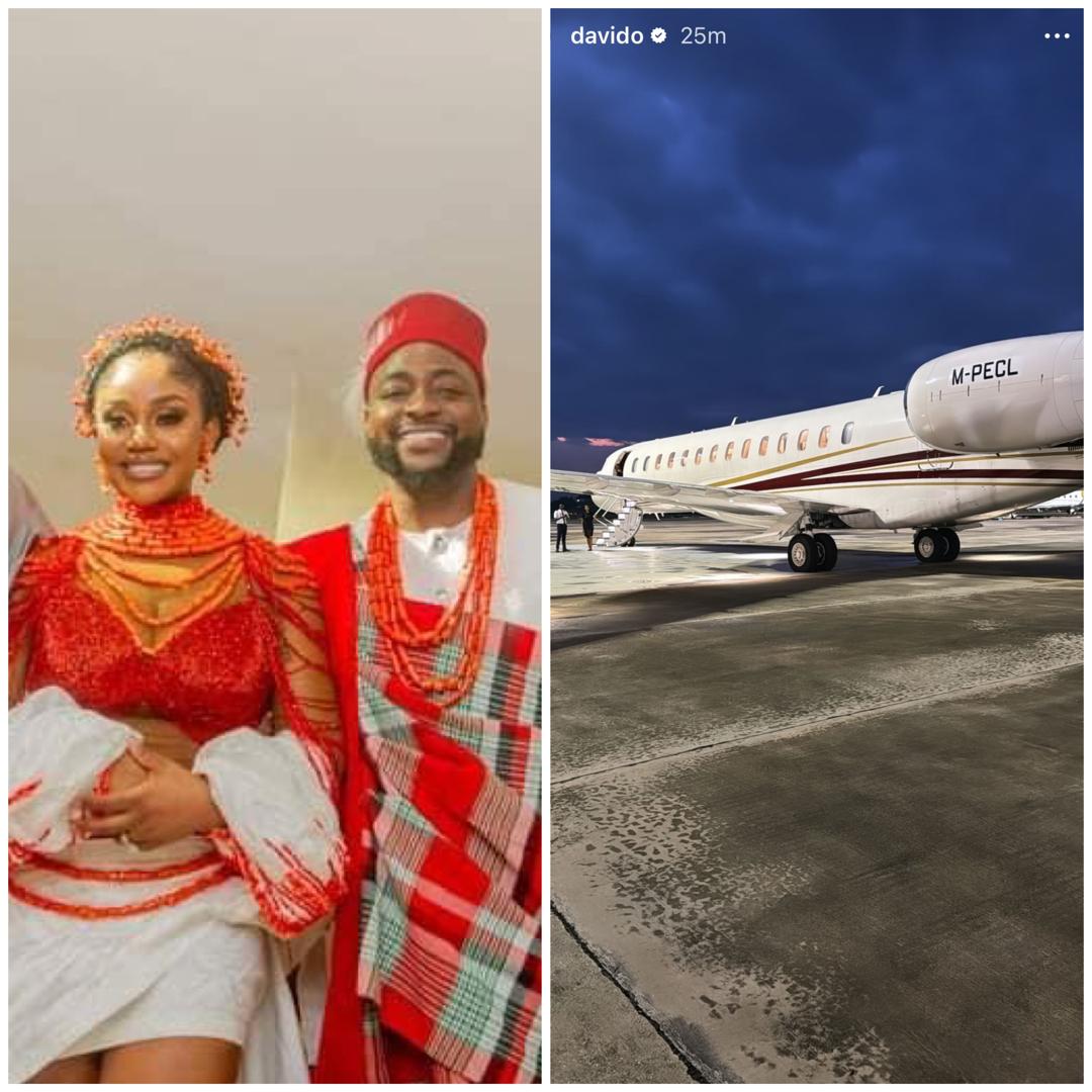”Love won’ – Davido writes as he jets out with Chioma after their superlative weding; thanks Nigerians for making their day a magical one