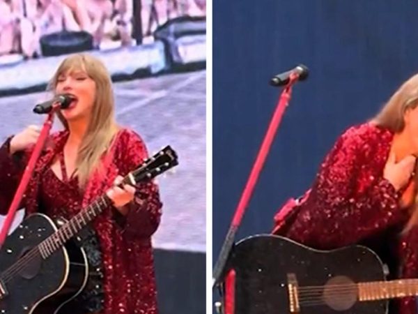 Taylor Swift swallows bug during London Eras concert