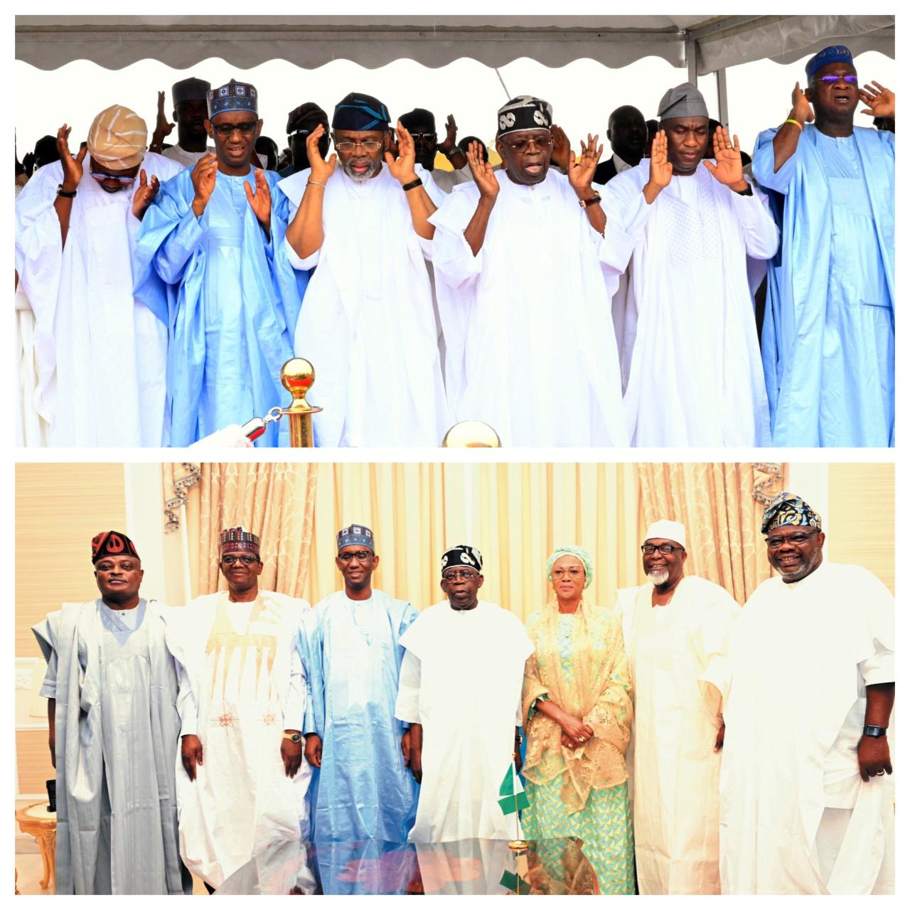 President Tinubu urges sacrifice as he observes Eid prayer in Lagos