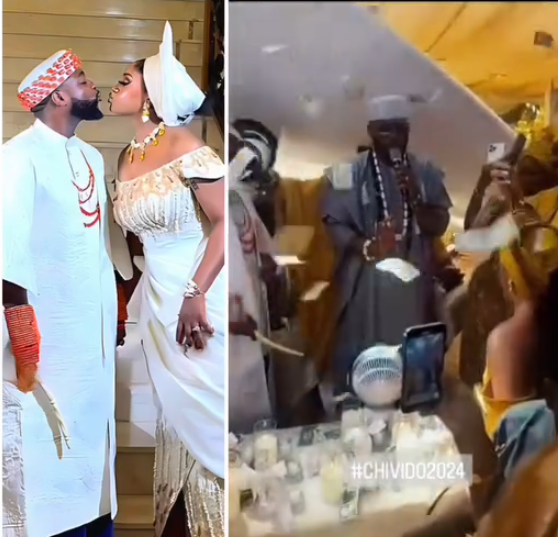 Dollar rains at Chioma and Davido’s wedding (video)
