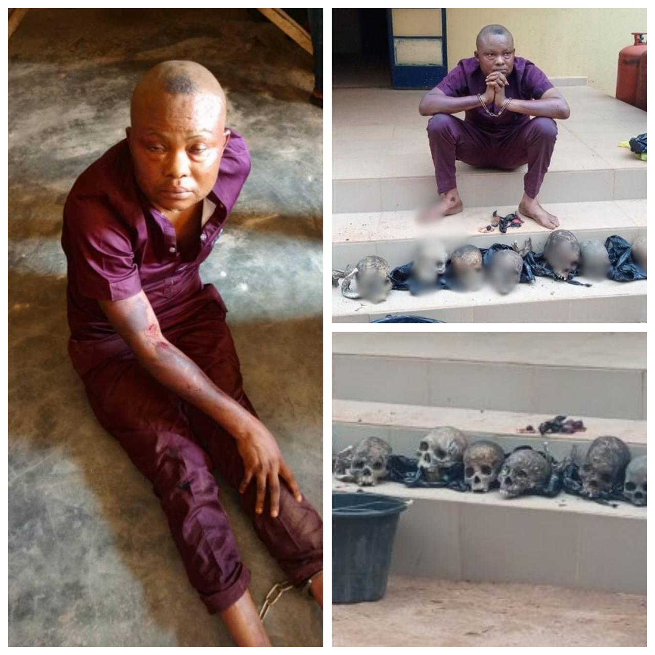 Police arrest suspected ritualist with eight human skulls in Ondo