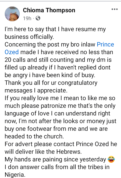 She was a virgin when she left home for NYSC but after serving in Akwa Ibom I can