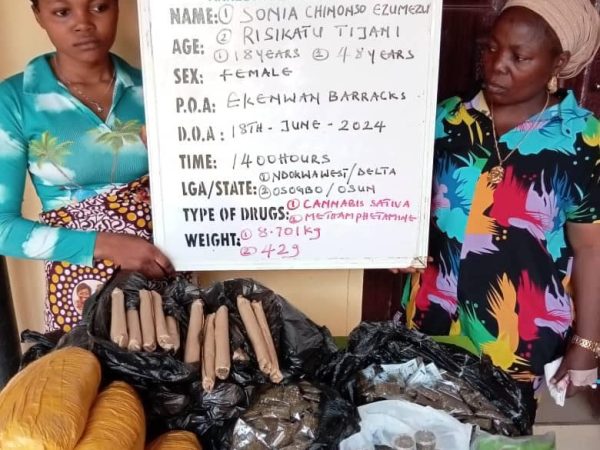 Woman and teenage girl arrested as NDLEA bursts snake-guarded shrine used for storing illicit drugs in Edo