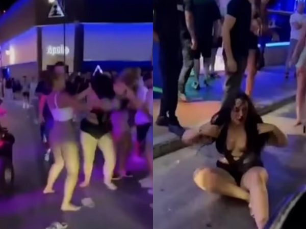 Two women br@wl in street ‘over a man’ while on vacation in Greece (video)