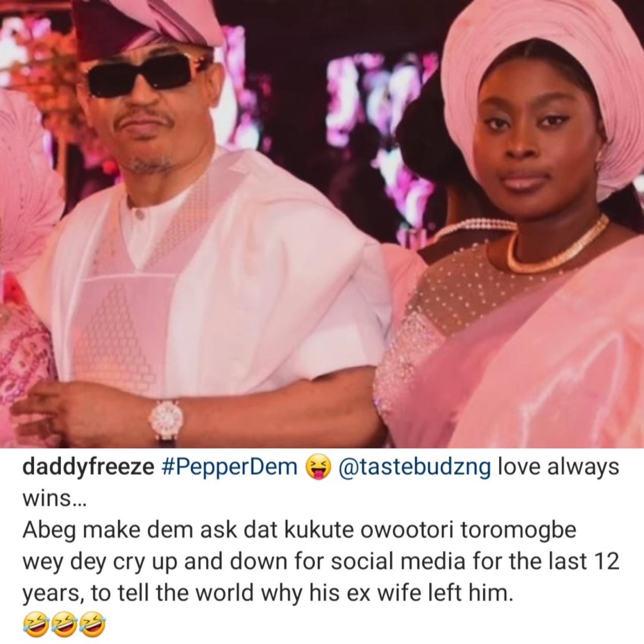 Daddy Freeze throws shade at his wife