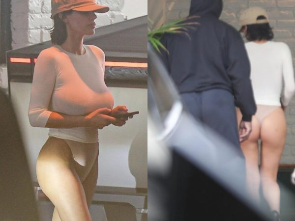 Bianca Censori forgoes trousers and flashes b#m during dinner with Kanye West