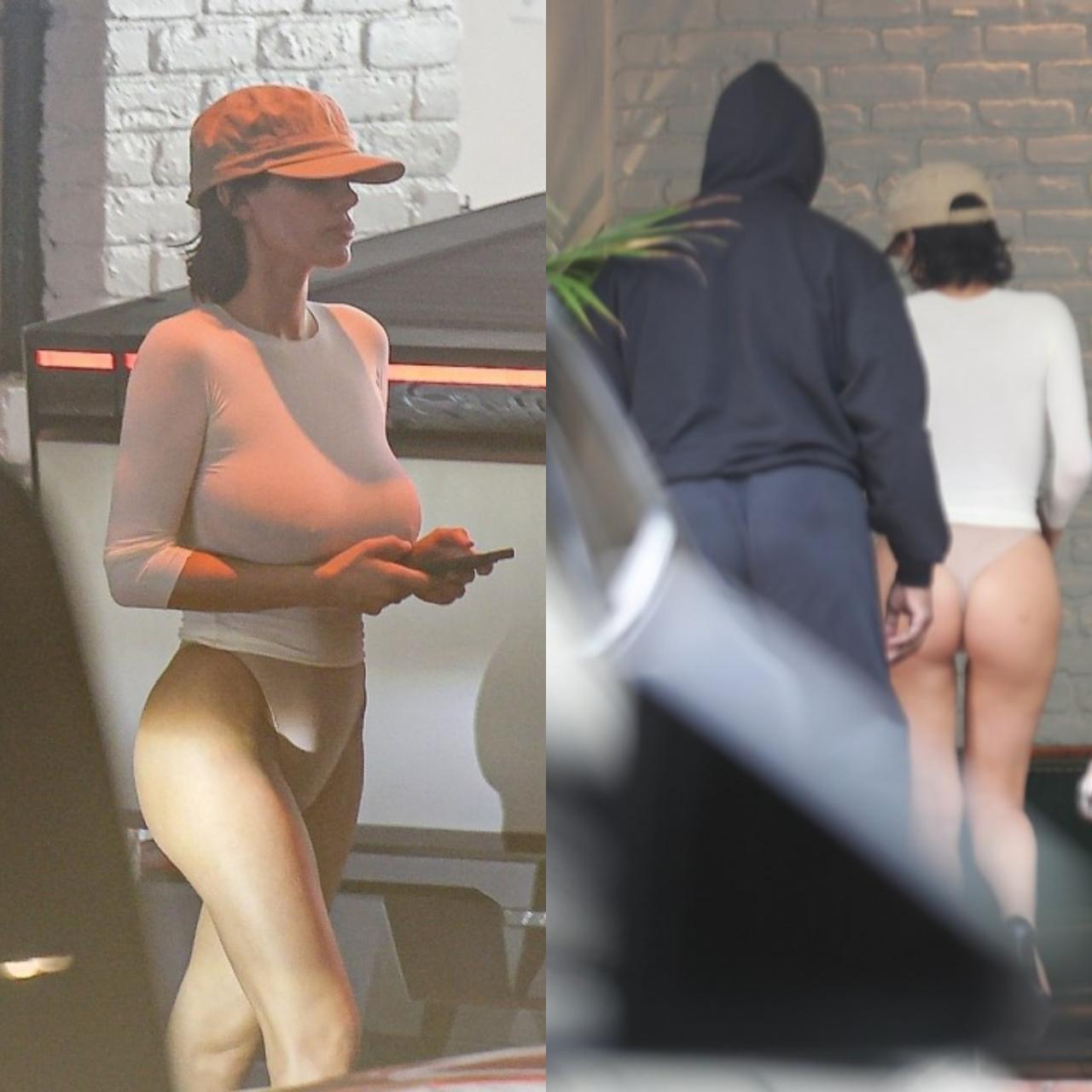 Bianca Censori forgoes trousers and flashes b#m during dinner with Kanye West