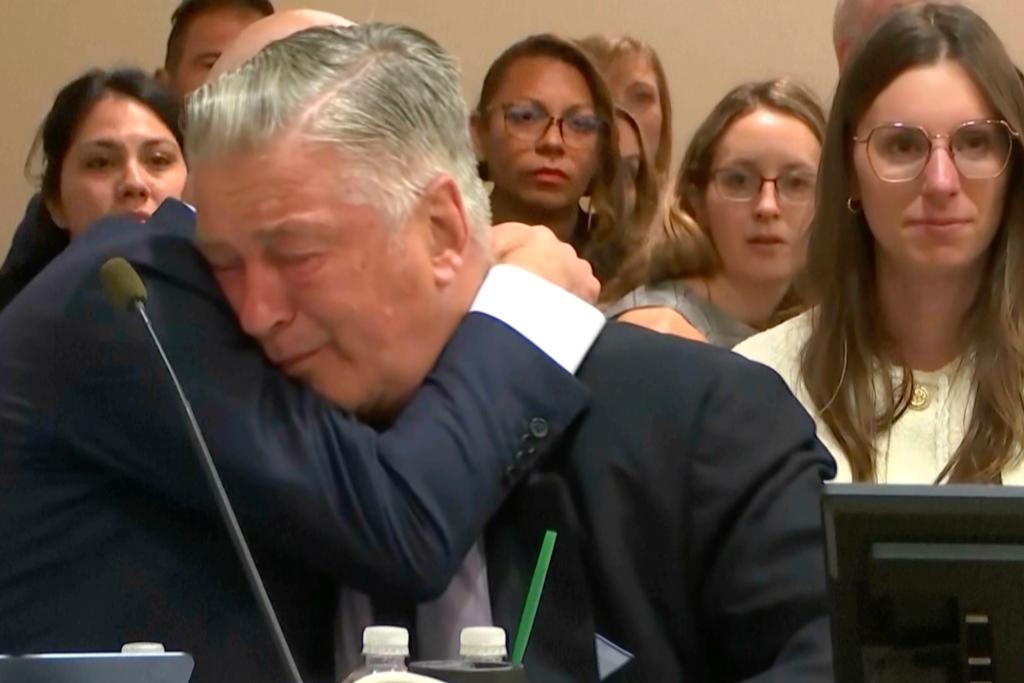 Alec Baldwin sheds tears after Judge dismisses charges against him in the f@tal shooting of cinematographer (video)