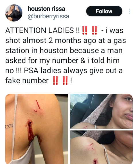 Woman claims man sh0t her after she refused to give him her phone number