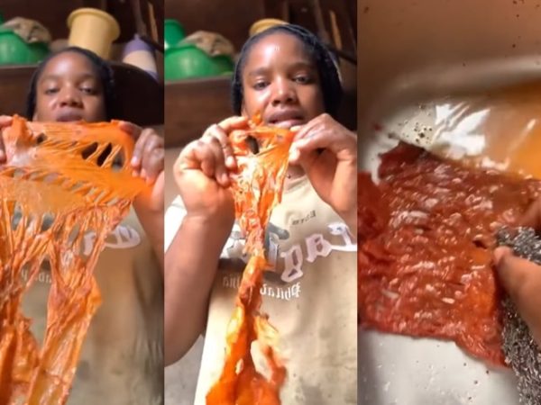 Lady in shock after discovering the kilishi her dad bought from Abuja is ‘rubber’