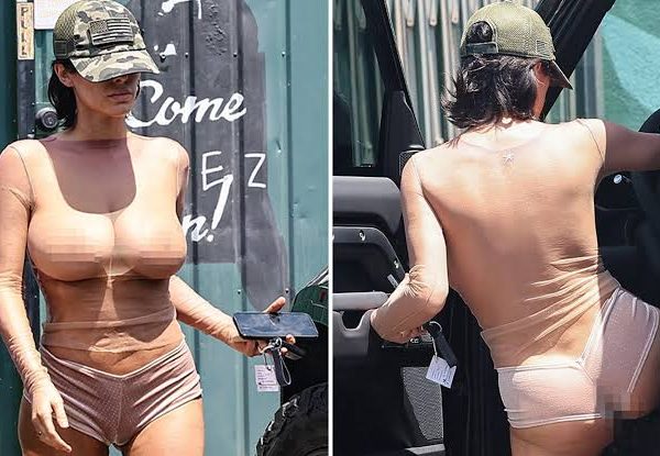 Kanye West’s wife Bianca Censori flashes her bare breasts and nipples in the see-through net top