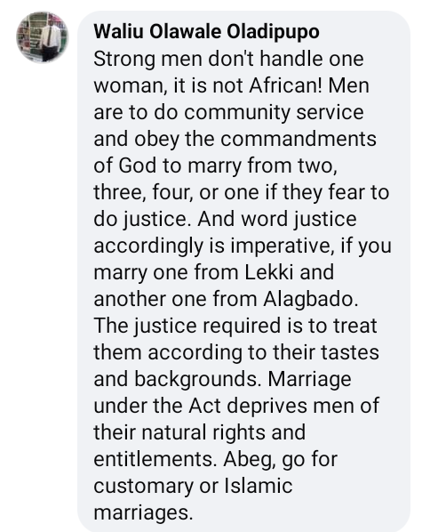 Polygamy: "Strong men don