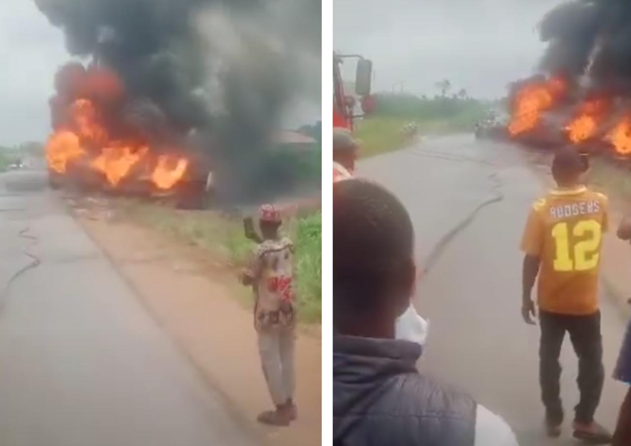Two d!e as fuel tanker explodes along Ijebu-Ode-Ibadan Expressway (video)