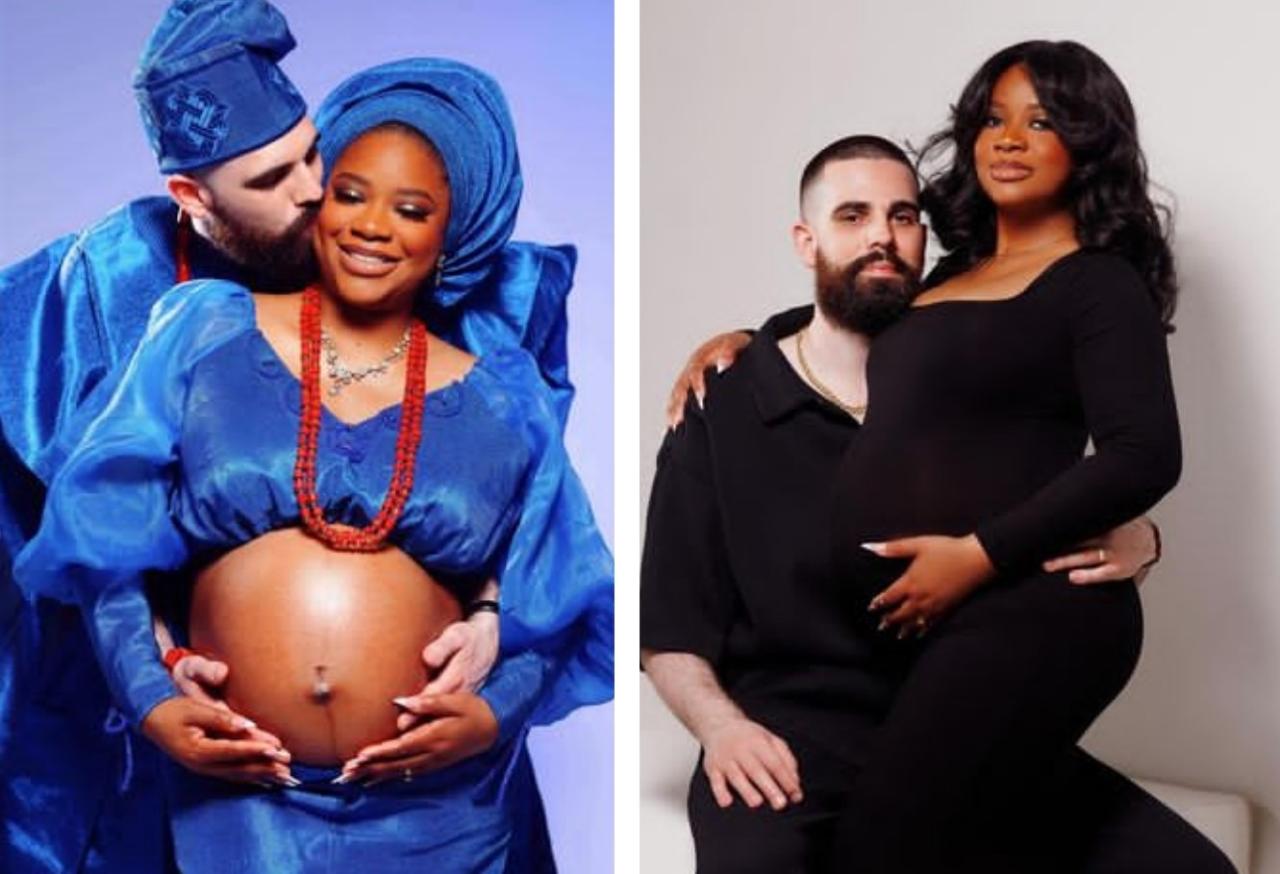 Nigerian woman married to Canadian man reacts after a lady bashed white people under her maternity photos