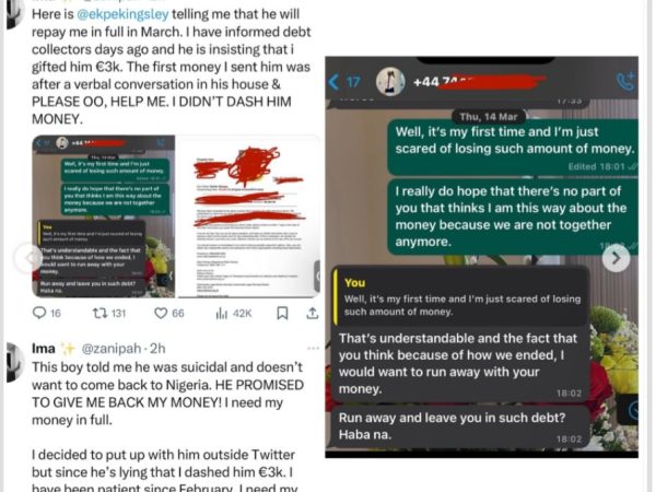 Nigerian lady calls out UK-based “ex-boyfriend” for ‘refusing to pay back £7k’ she allegedly lent him to pay off his school fees
