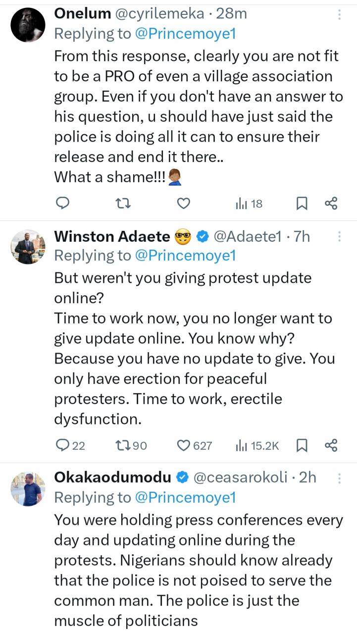 "So you expect us to be updating you online" Force PRO Olumuyiwa Adejobi says after being asked for update on abducted medical students