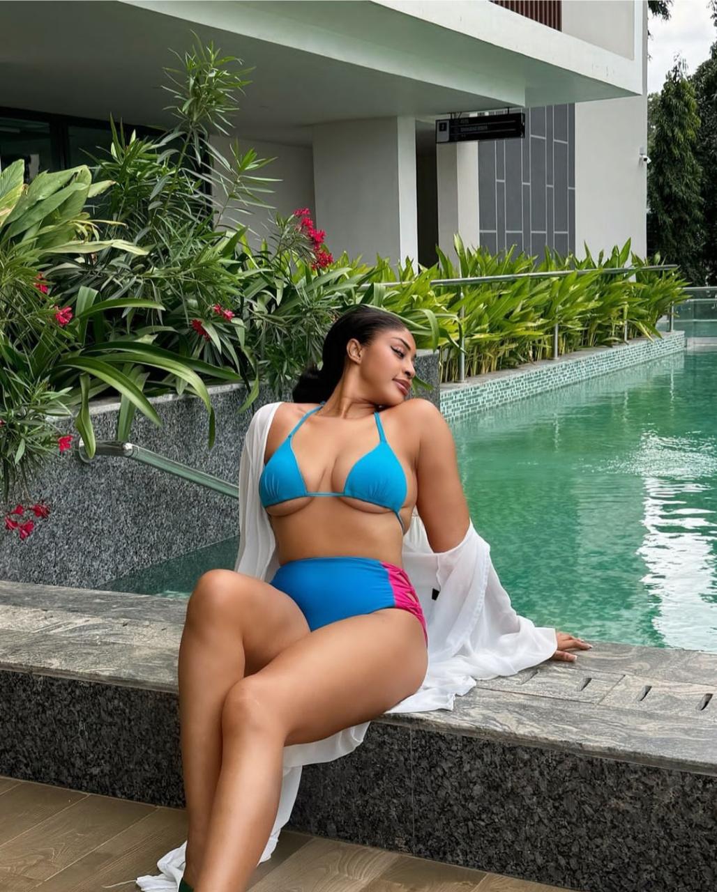 "It feels good to be different among all the curves" Mimi Orjiekwe says as she shows off natural body in bikini