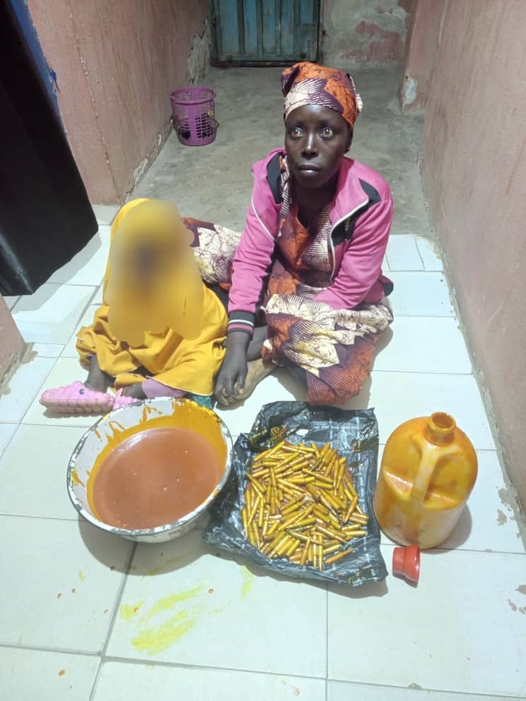 Katsina woman arrested with 124 rounds of anti aircraft ammunition concealed in palm oil gallon