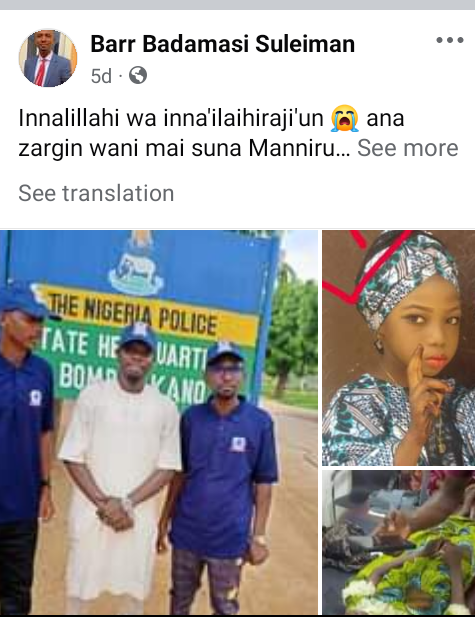 9-year-old girl allegedly r@p�d to d�ath by chemist operator treating her for malaria in Kano