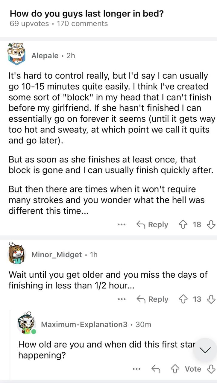 Men give surprising answers after they were asked for their secrets to l@st longer in b3d