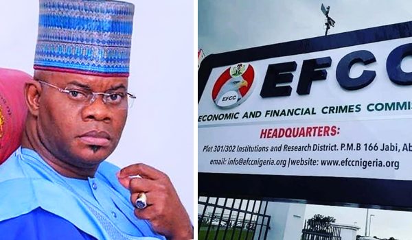 Yahaya Bello turns self in to EFCC